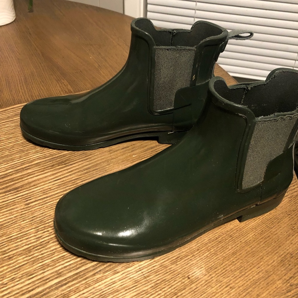 Forest green hunter ankle boots